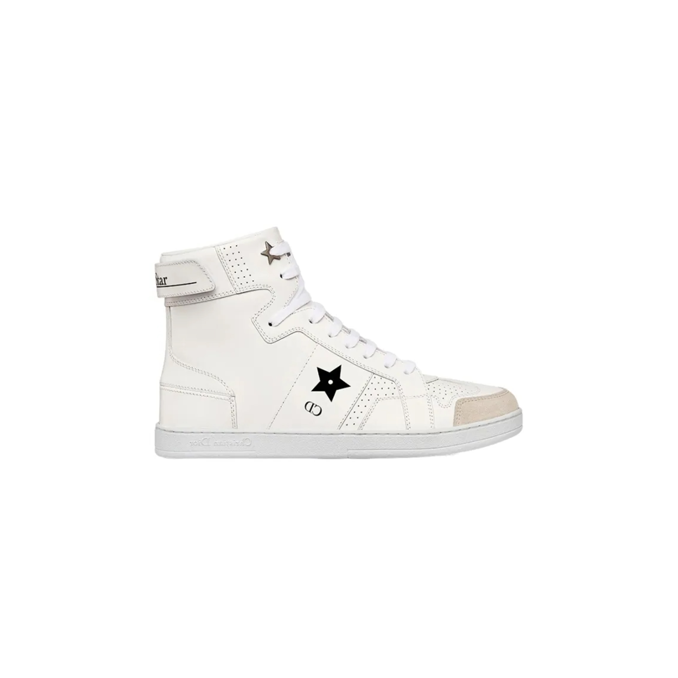 DIOR STAR SKATEBOARD SHOES WOMEN'S HIGH-TOP WHITE KCK377CLD_S19W